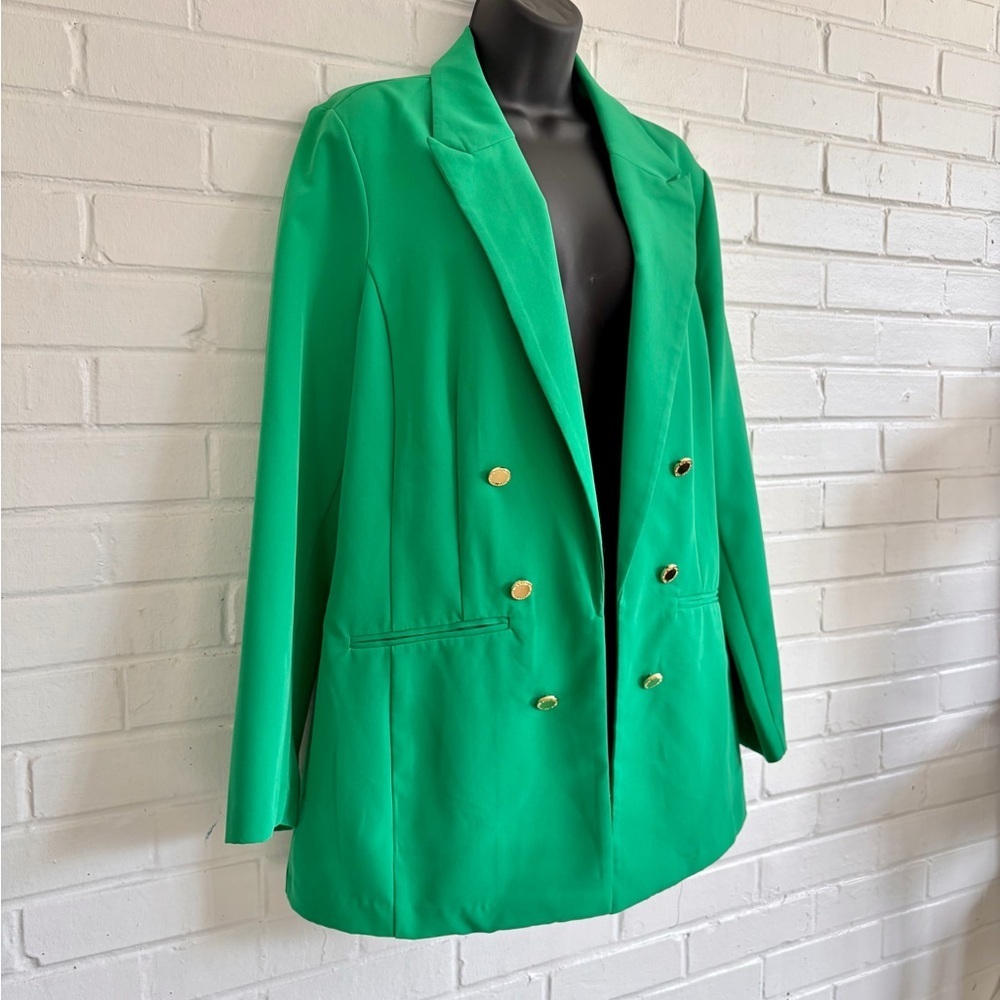 MARC NEW YORK Open Front Green Women's Blazer, SZ L LIKE NEW! - Picture 2 of 13